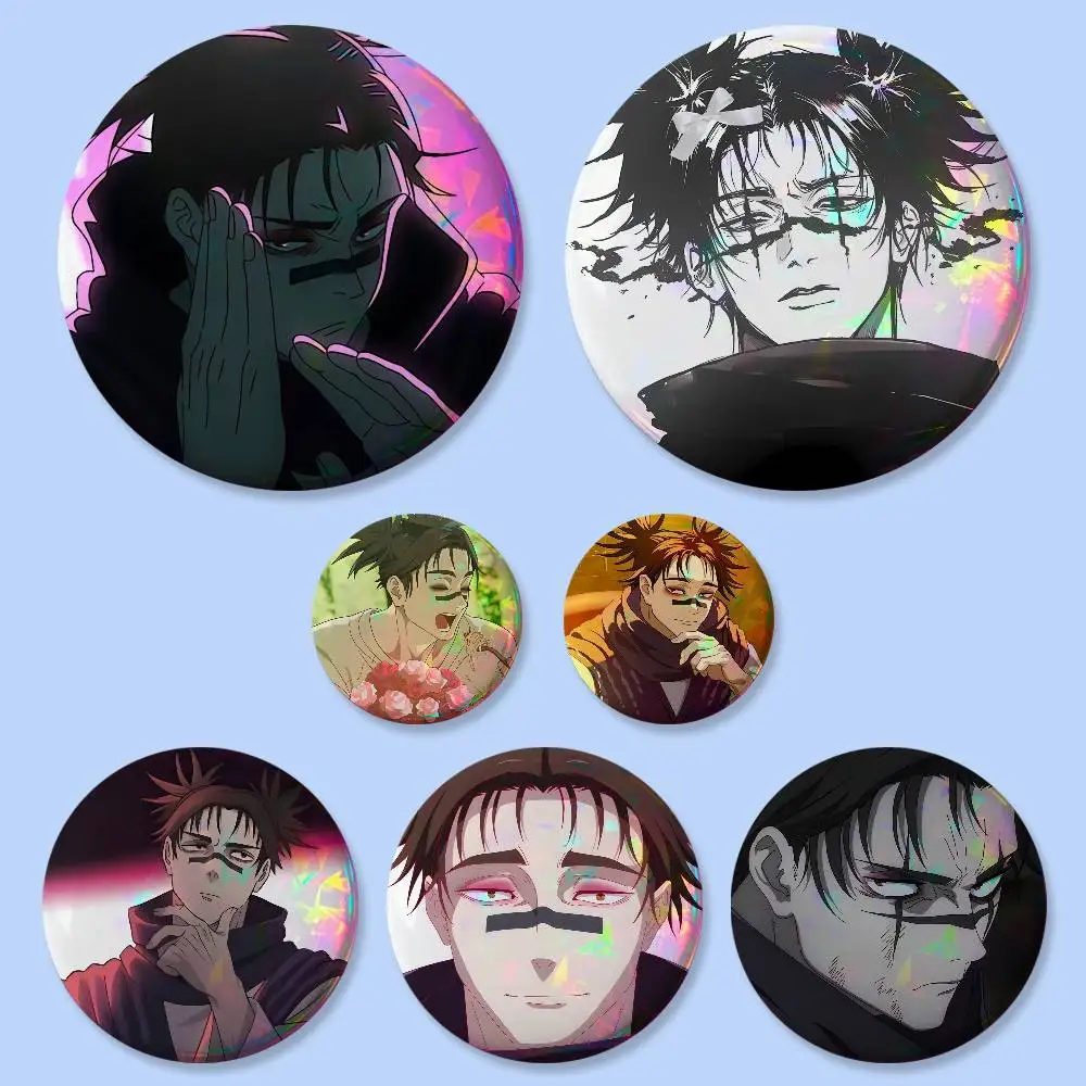 Anime Choso Jujutsu Kaisen Abzeichen 25 32 44 58 75 mm Runde Cosplay-Pins Taschendekoration Fansammler Geschenke Brosche Souvenir