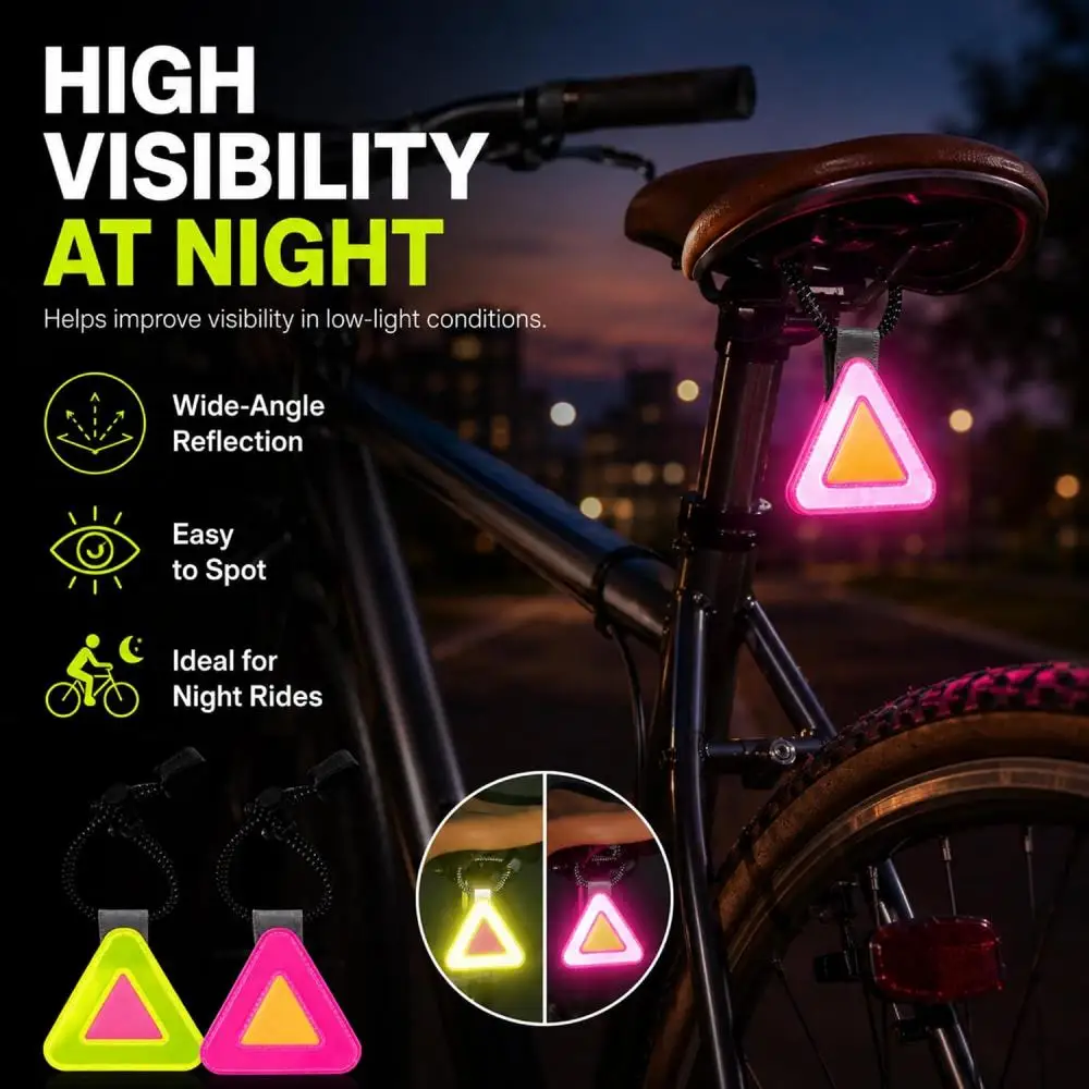 DOMEN Fahrrad-Reflektor-Dreieck für mehr Sicherheit beim Radfahren, Laufen, als Rucksack-Reflektor, zum Aufhängen am Fahrrad, Fahrradzubehör. – Detail 3