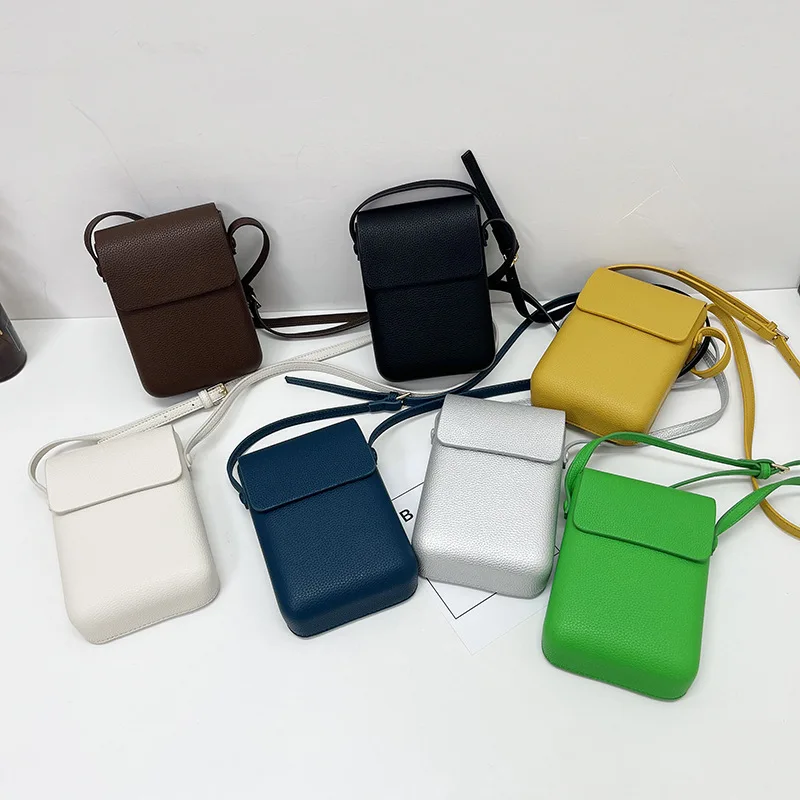 PU Leather Mobile Phone Bag Women's Messenger Bags Square Pouch Portable Female Shoulder Wallet Mini Handbag Ladies Coin Purse