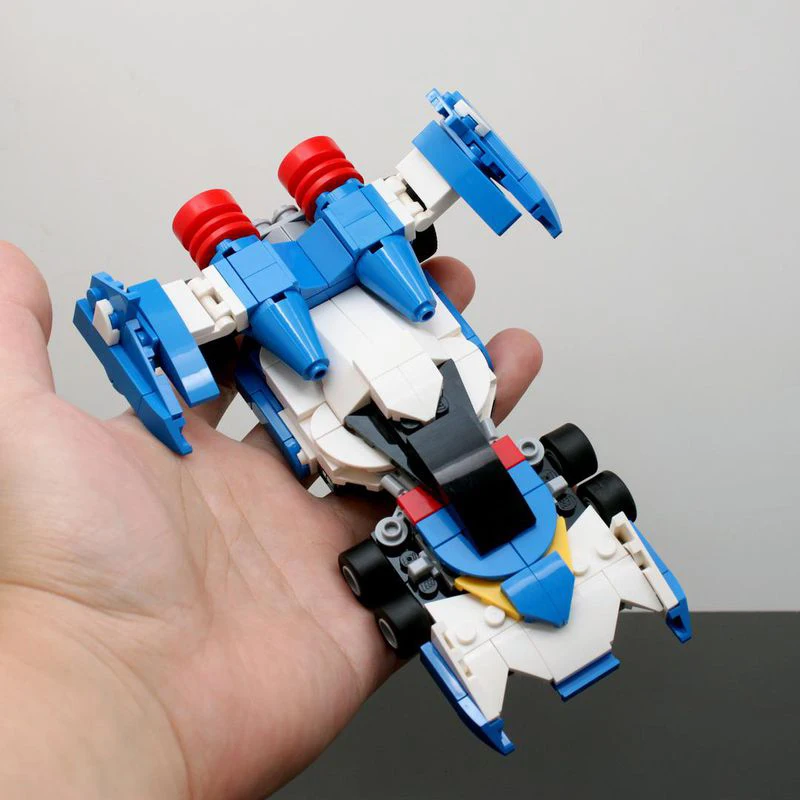 MOC City Auto Bausteine Jungen Puzzle Bausatz Geburtstagsgeschenk Blaues Rennwagen Sportwagen Formel Technisches Fahrzeug Spielzeugmodell – Detail 6
