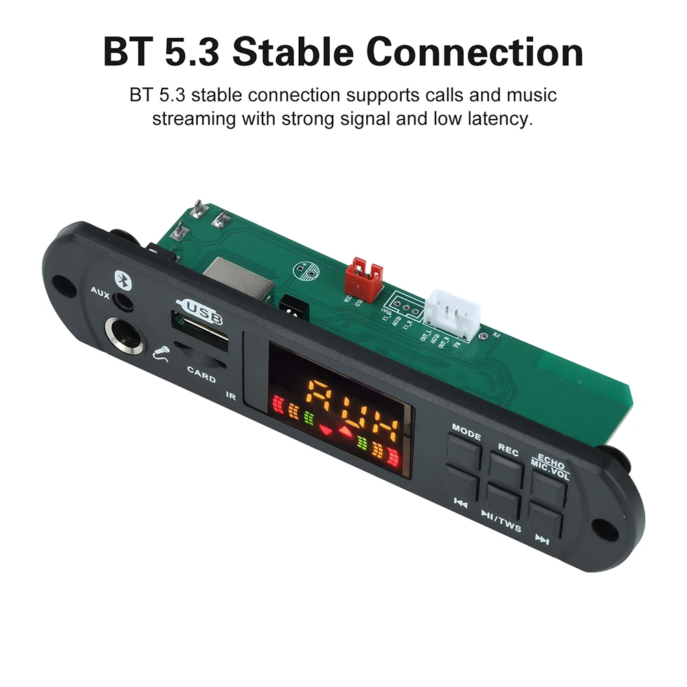 MP3 Bluetooth Decoding Board with BT 5.3 for Car Audio Lossless Music TWS Function and Recording Support