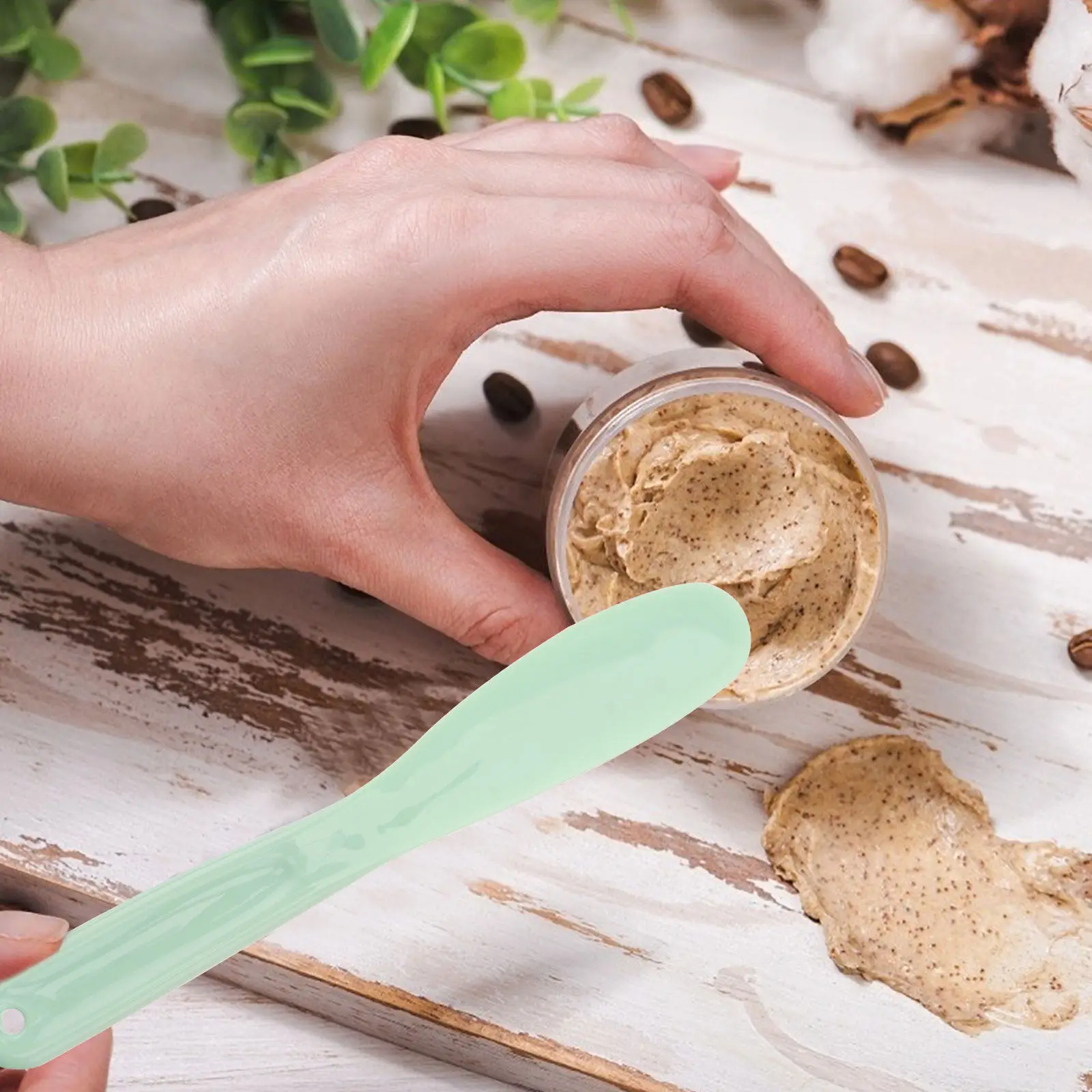 1 Juego de Espátula de Maquillaje de Plástico para Mezclar Mascarillas Faciales y Cremas, Herramienta de Belleza, Color Aleatorio