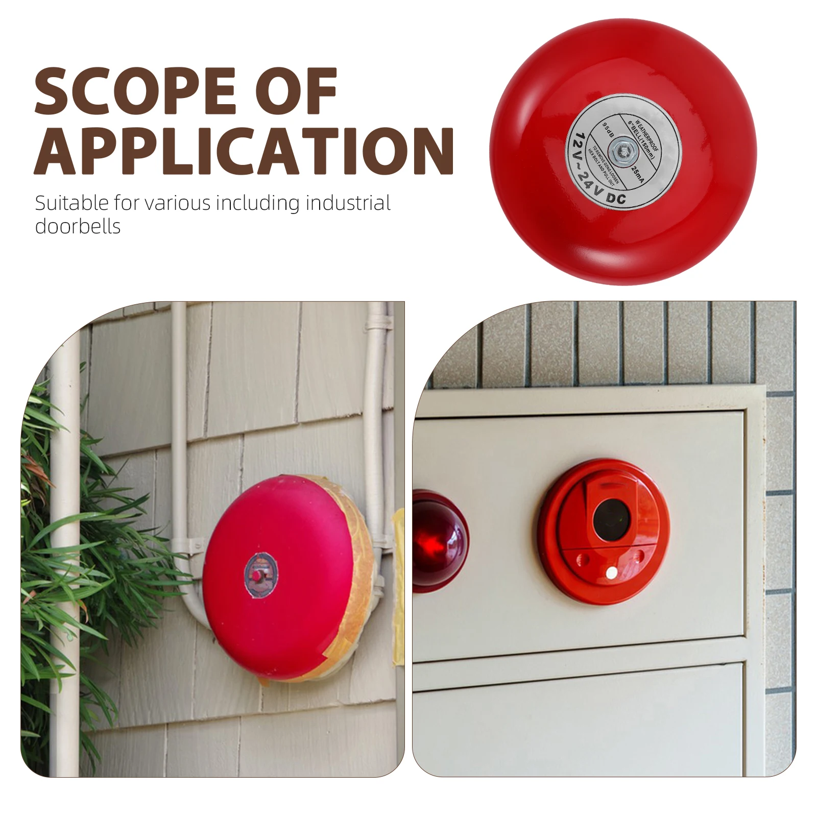 جرس إنذار الحريق الكهربائي مقاوم للماء من البلاستيك بصوت عالٍ لنظام إنذار السلامة في حالات الطوارئ للمصعد الصناعي للمدرسة