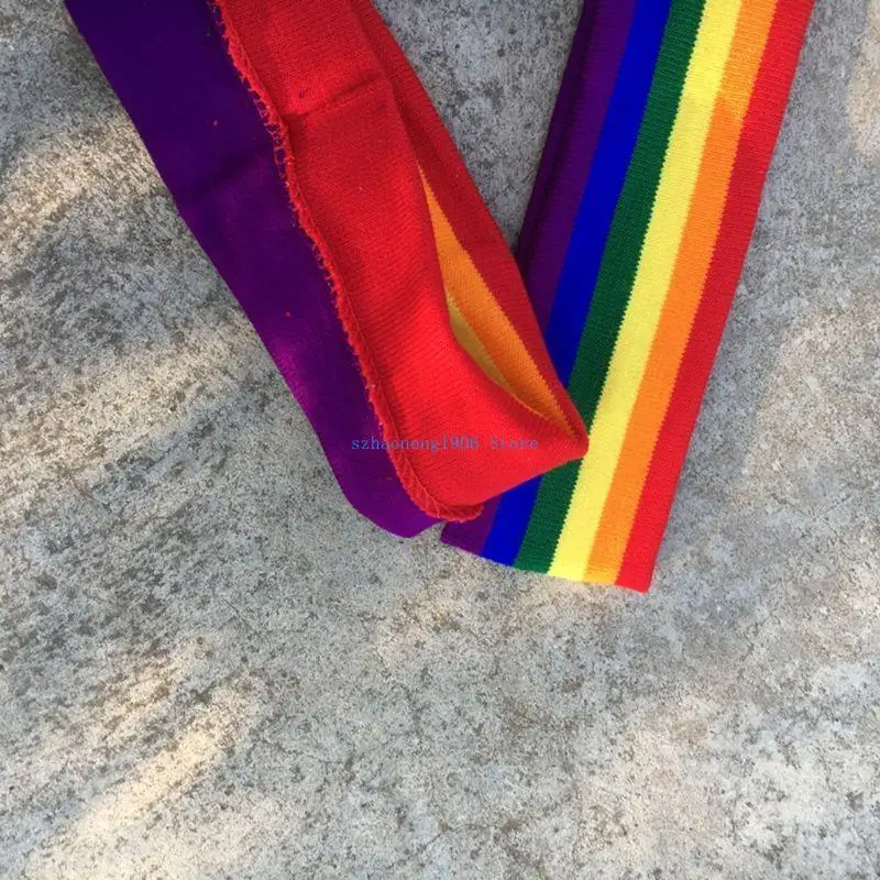 85LF японская милая вязаная широкая повязка на голову для женщин и девочек в радужную красочную полоску Hairba