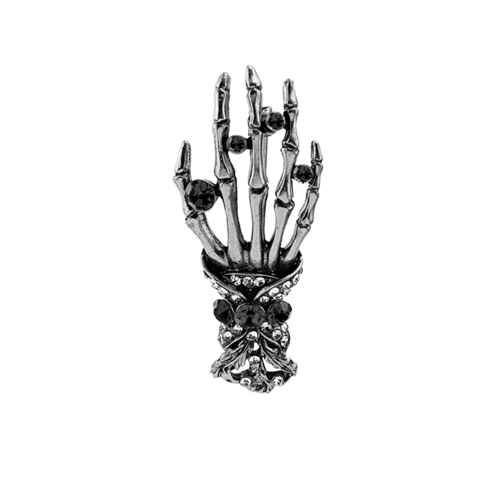 1PC Vintage Bone Hand Brooch Pin Pendant for Halloween Daily Life Costume  Decoration Matching