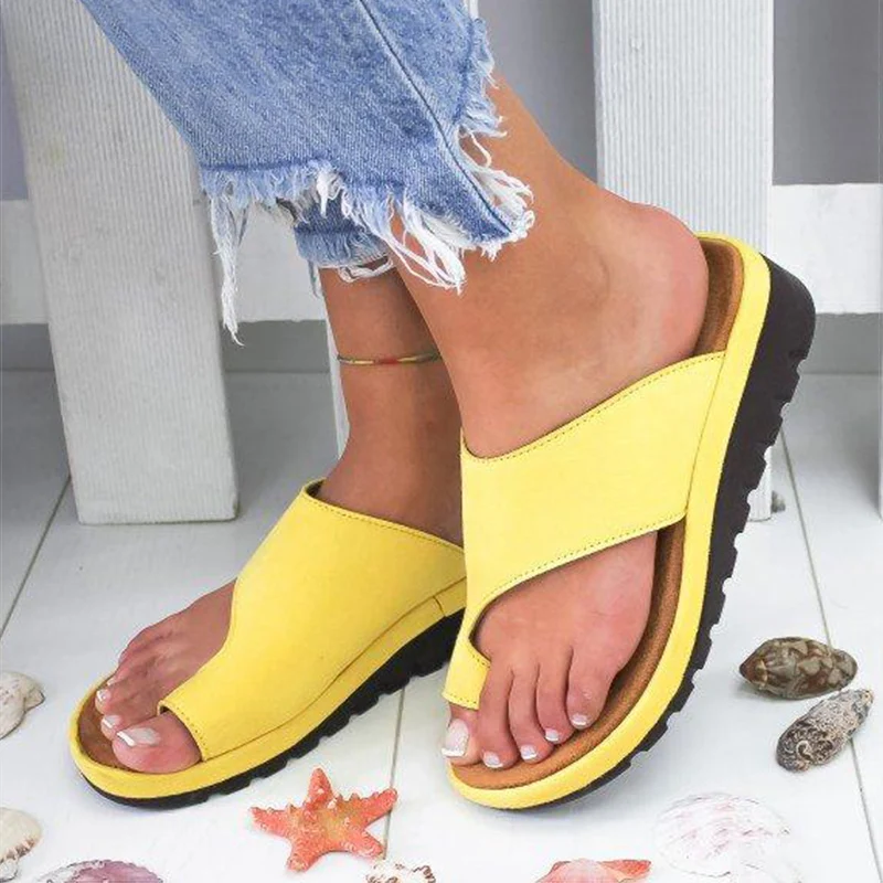 

Women Sandals Soft Foot Correction Shoes Woman Heels Platform Summer Sandalias Mujer 2019 Wedges Shoes Female Causal Flip Flops