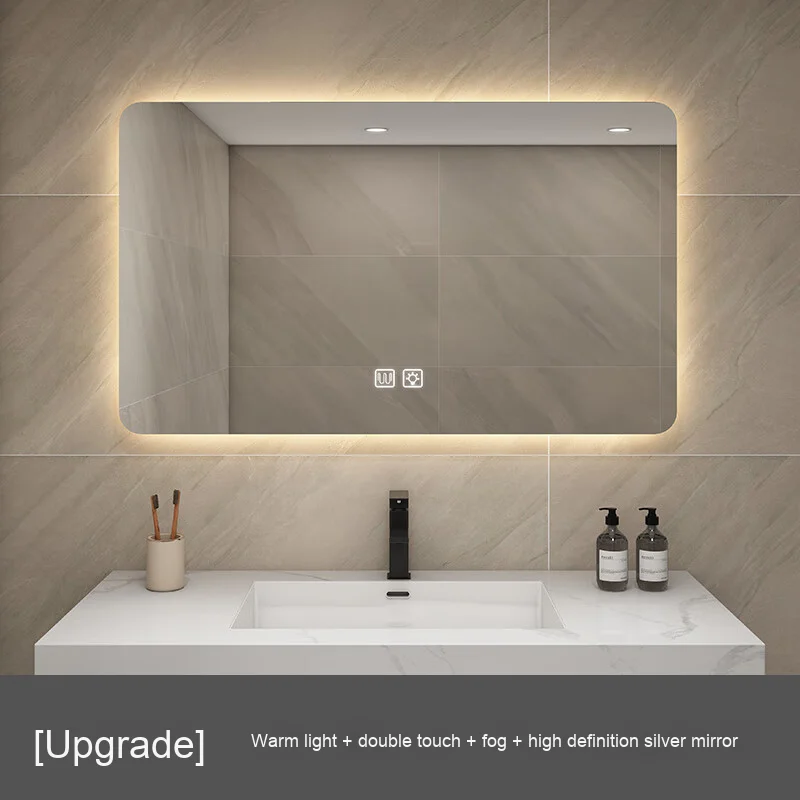 LED Smart Bathroom Mirror Illuminated Anti-Fog Wall Hanging Vanity Mirror
