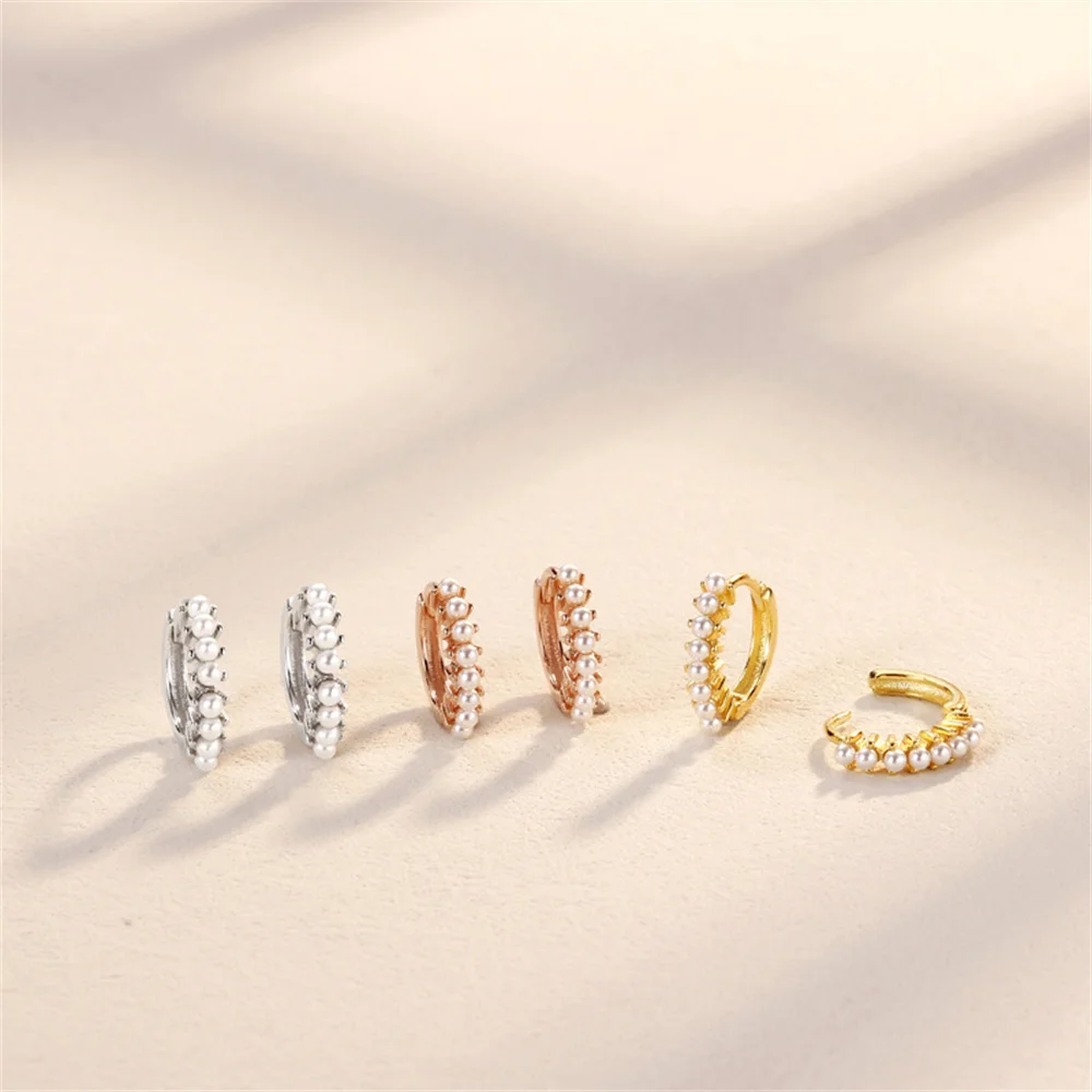 

Корейские серьги-каффы с жемчугом S925 — французские винтажные, роскошные уникальные элегантные женские серьги