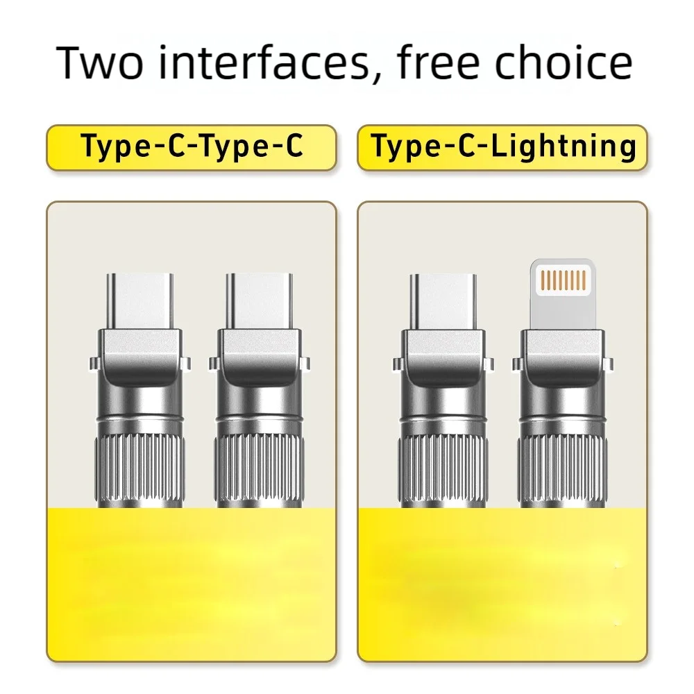 

65W Fast-Charging Phone Lanyard + Charger 2-in-1 Cable, Compatible with Type-C & Lightning, Thickened Cord