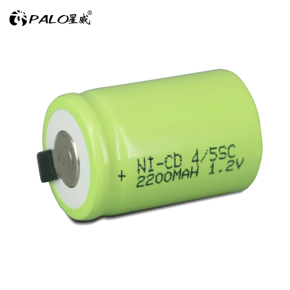 Sub C 4/5 SC Battery 1.2V 2200mah NI-CD Rechargeable Battery for DIY Screwdriver Electric Drill Flashlight SUBC Batteries