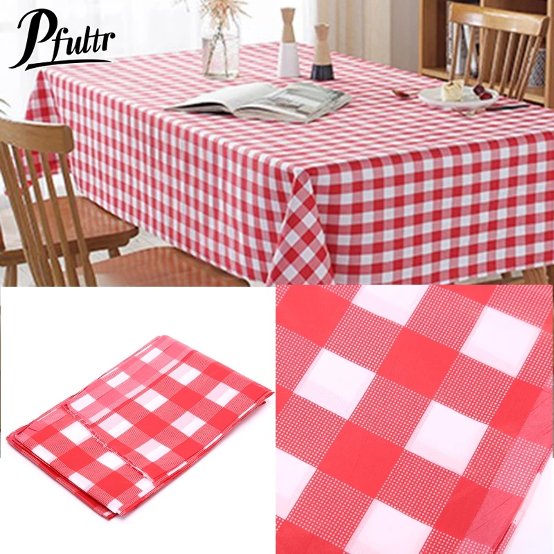 Disposable Thickening Red Checkered Tablecloth Party Weddings Home Decoration 160*160cm