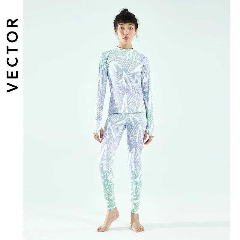 VECTOR-Sous-vêtements thermiques en microcarence ultra doux pour femme, ensemble de couches de base à séchage rapide, caleçons longs souriants, vêtements d'hiver, pantalons plus