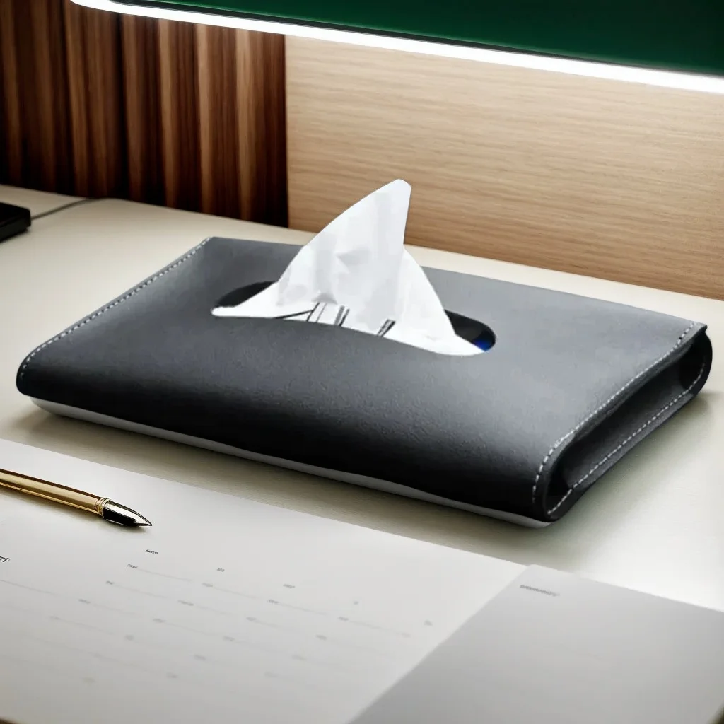 

Car Visor Storage Accessory - Detachable PU Leather Tissue Box for SUV/Sedan/Truck