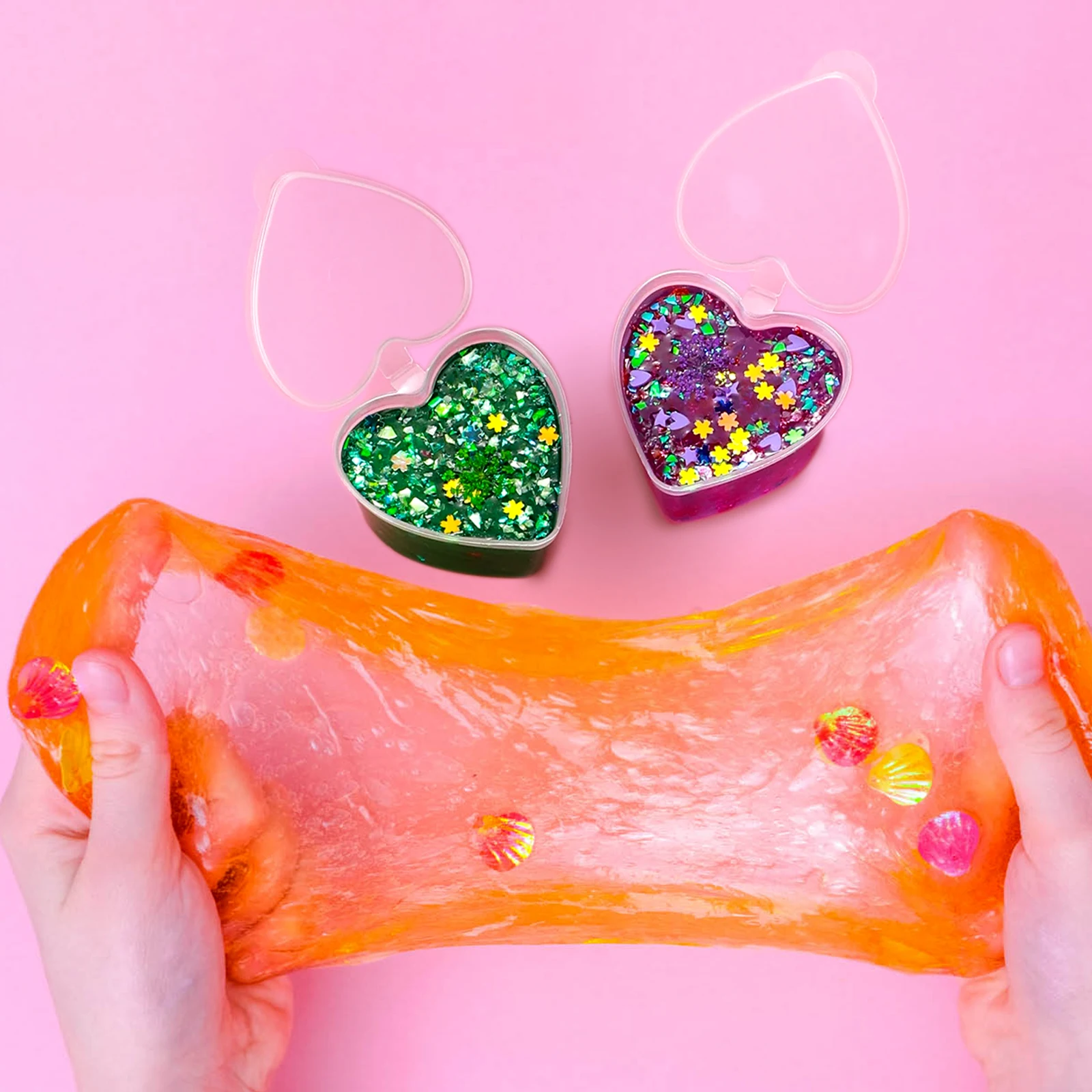 

25Pcs Heart Shape Case Transparent Storage Jewelry Organizer PP Material Easy DIY Clear Storage Case Jewelry Organizer