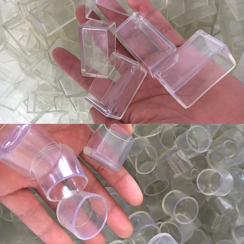 1-8Pcs PVC Chair Leg Socks Transparent Table Floor Feet Cover Protector Pads Furniture Square/round Pipe Hole Plugs Home Decor