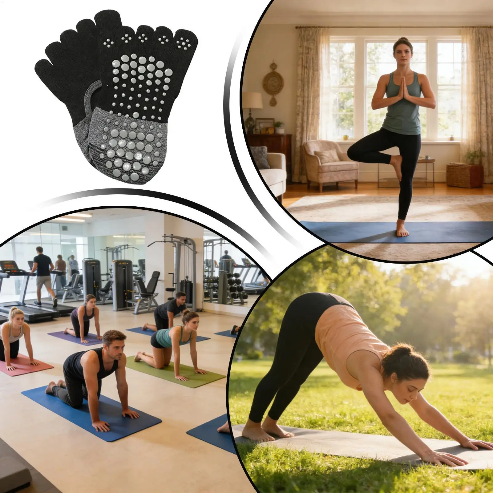 

Pilates Grip Socks Breathable Warm Non Slip Gym Slipper Socks For Pilates For Gym Home Hospital Floor Basketball Soccer Workout