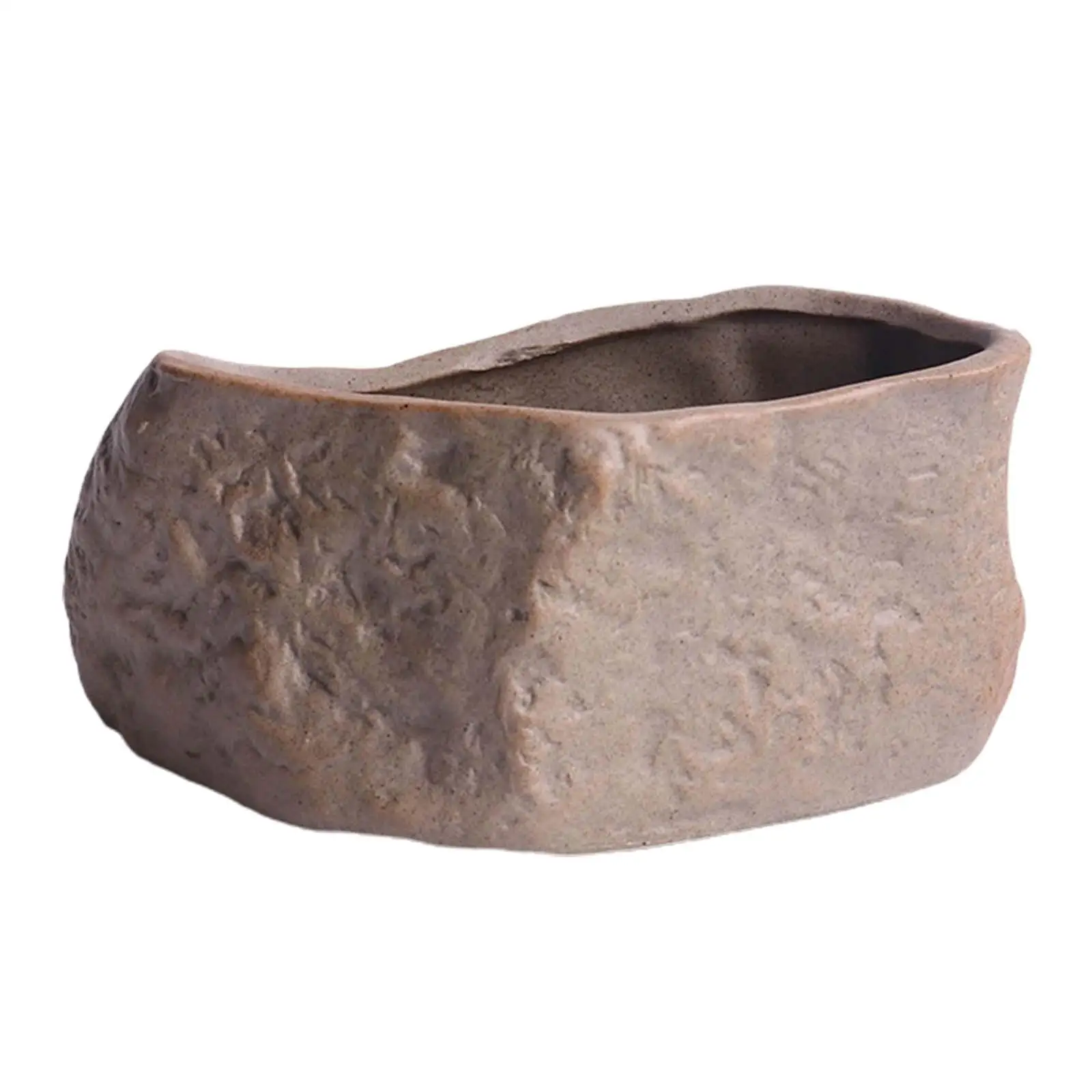 Ceramic Flower Pot with Drainage Hole Wear-Resistant Stone-Shaped Plant