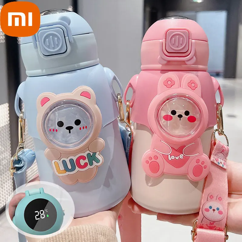 Xiaomi Thermos The Infuser Cute Doll Warm Cup With Lids And Straws Display Children'S Cup 316 Stainless Steel Hot Water Bottom