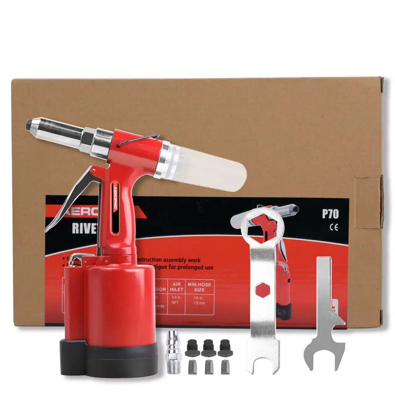 P70 High Pressure Rivet Gun Pneumatic Riveting Gun Pull Nut Automatic Air Riveter Nut Gun Tool