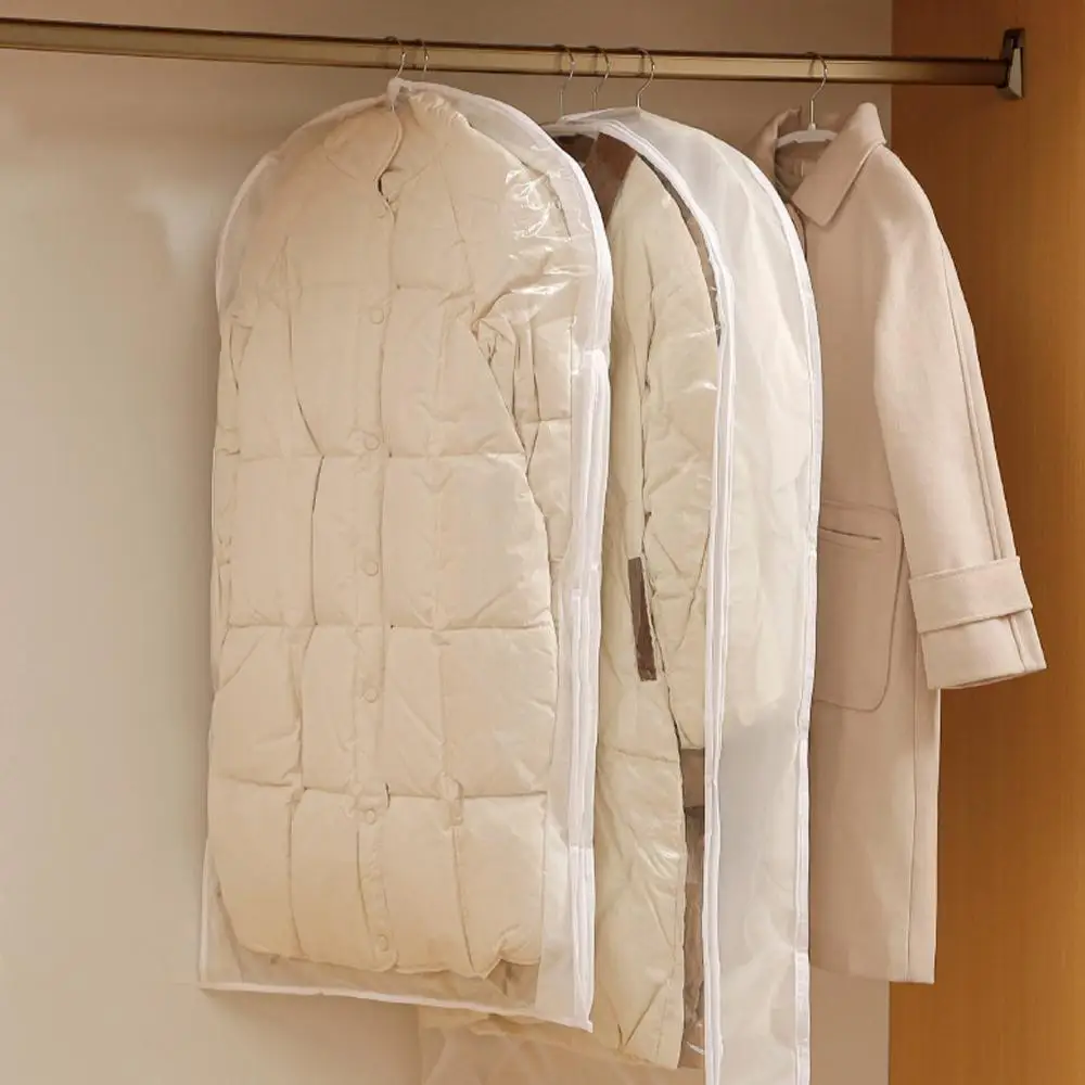 

Down Jacket Compressed Dust Cover Wardrobe Clothes Window Clothes Visible Bag Bag Dust With Hanging Household Zipper Transp C3M8