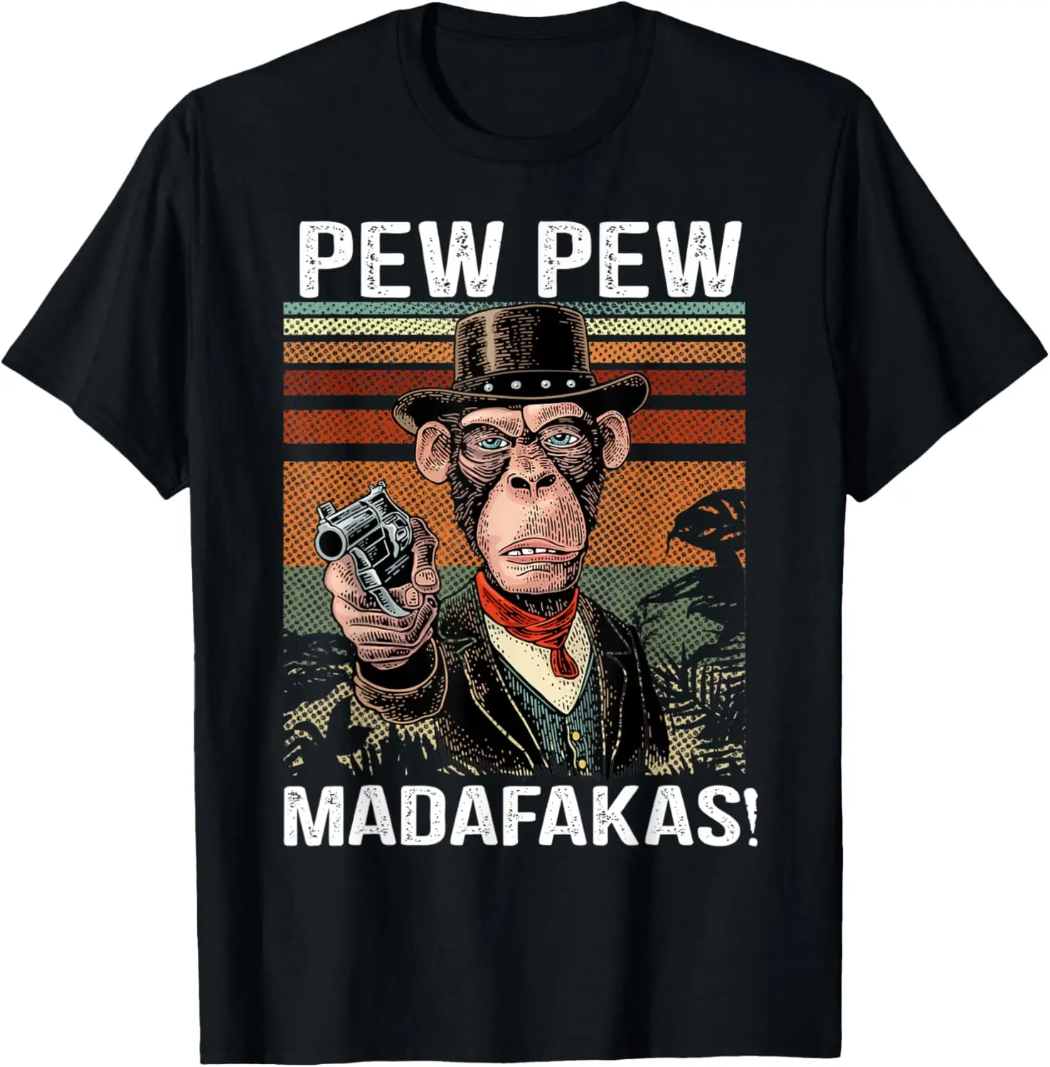 Monkey Pew Pew Madafakas Vintage Funny Gifts T-Shirt