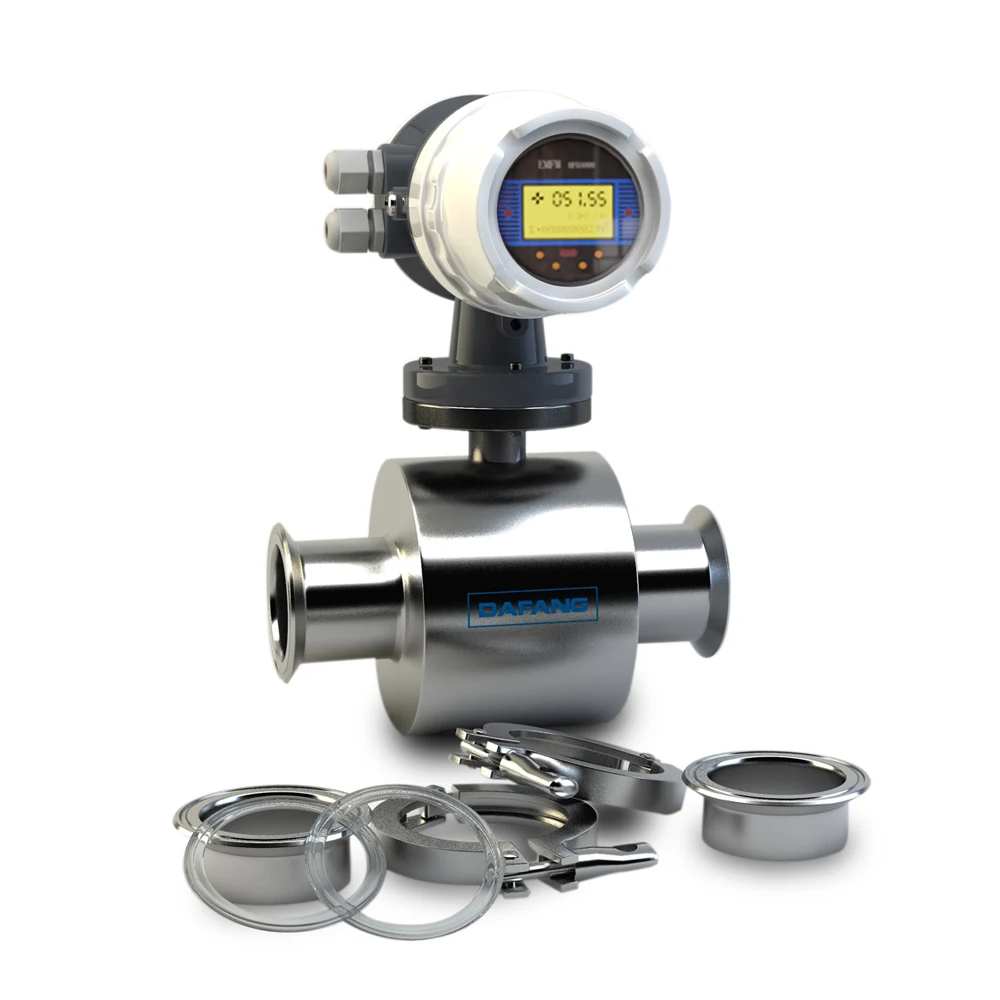 RS485 Electromagnetic Magnetic Flowmeter 316ss High Temperature 4 20ma Output 25mm 1.5 Inch Hot Water Flow Meter