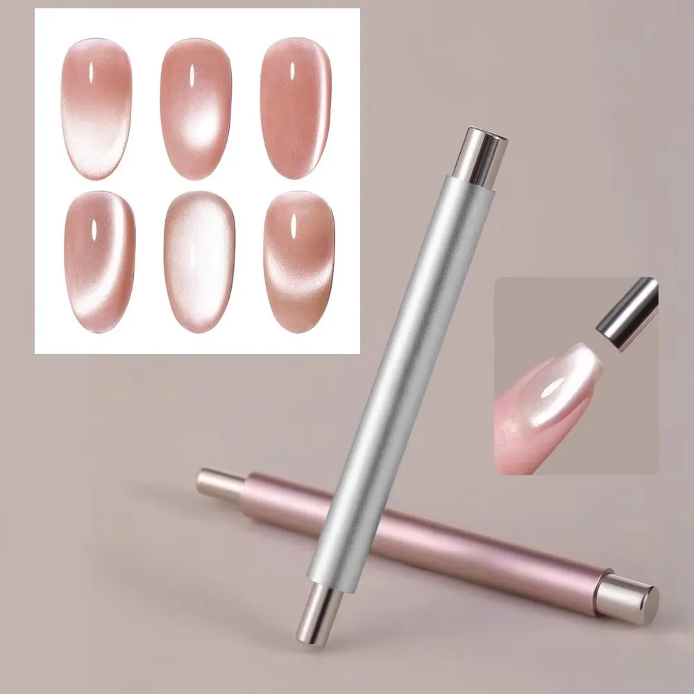 2pcs/set Cat Eye Magnetic Set Ball With Nail Magnetic Stick Tool Set Double-head Strong Magnet Pen 3D Cat Eye Gel Nail Supplies