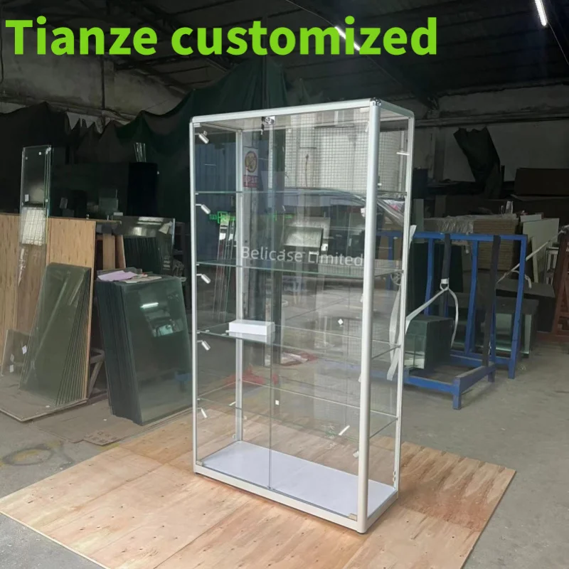 

(customized)Full Version Smoke Shop Glass Aluminum display showcase