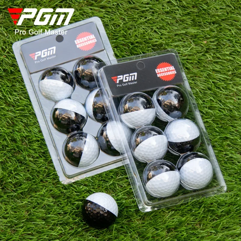 PGM Golf Two-color Two-layer Ball, Black and White Ball for Putting Practice, Next Game, Visual Scrolling Direction Q026