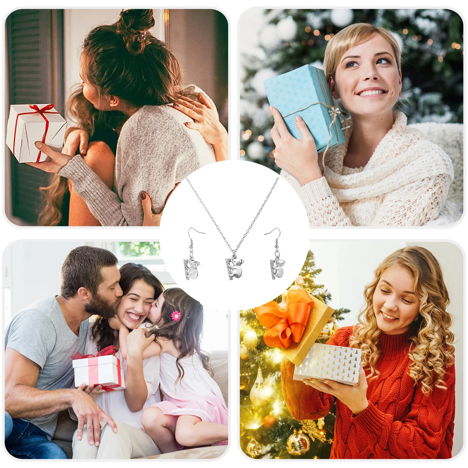 

1Set Koala Shape Necklace and Earring Set Alloy Jewelry Party Accessories Women Gifts Daily Wear Elegant Charm