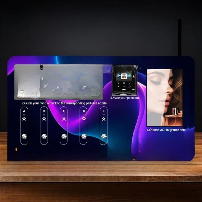 

Hot Selling Credit Card Cologne Perfume Spray Machine Automatic Perfume Vending Machine