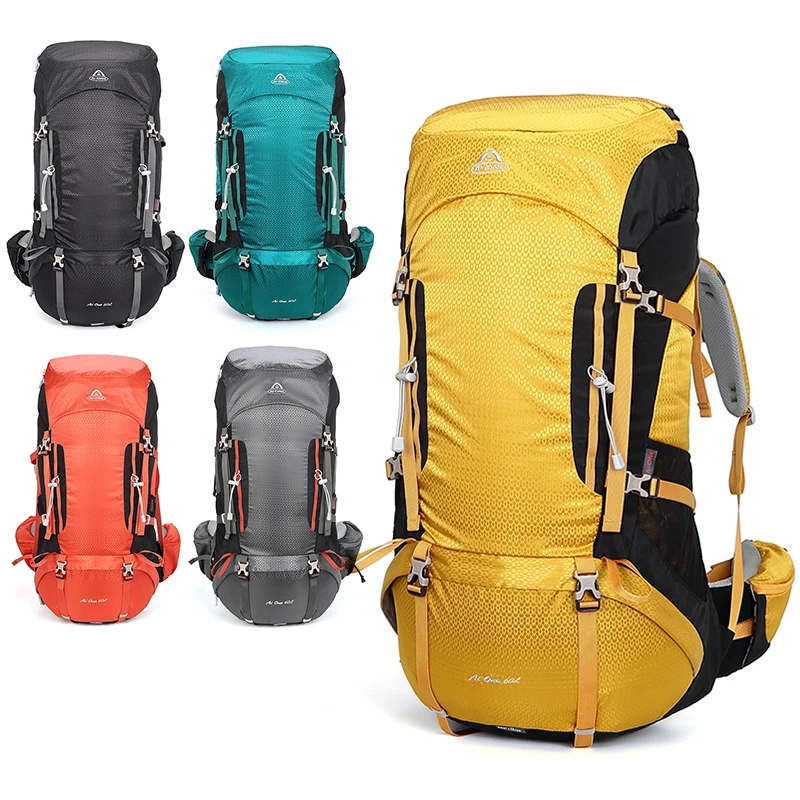 60L Pro Hiking Backpack Ultralight, Adjustable Thickened Breathable Back System, Multifunction Camping Trekking Backpack Unisex