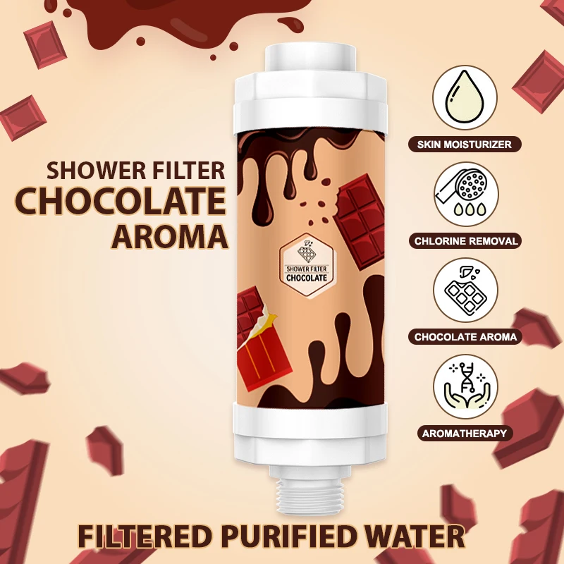 

Vitamin Shower Filter,Chocolate Scented Shower Head Filter,Water Softener,Soft Hair/ Skin Chlorine Removal,Bathroom Accessories