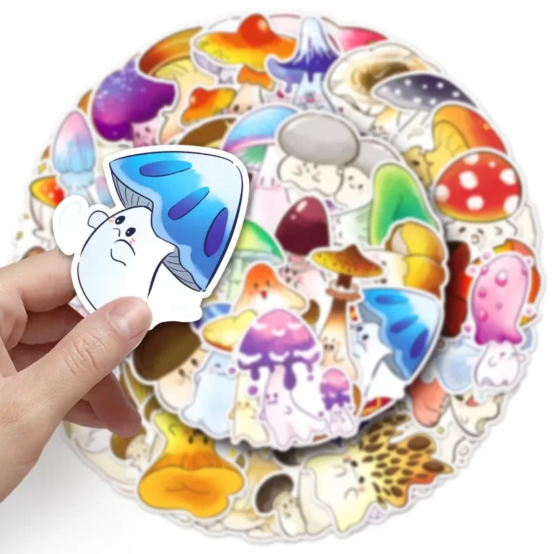 10/51Pcs Cartoon Colorful Ghost Mushroom Graffiti Stickers Cute Water Bottles Phone Case Bike Waterproof Decoration Kids Toy