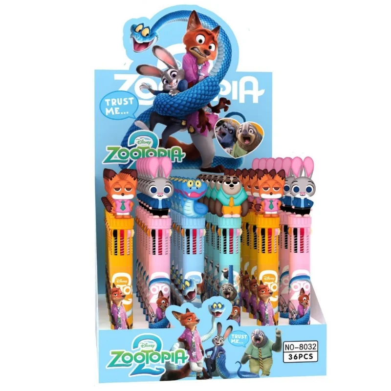4-6pcs/lot Kawaii Disney Zootopia Capybara Cartoon10 colors Ballpoint Pen Cute Press Ball Pens School Office Writing Supply