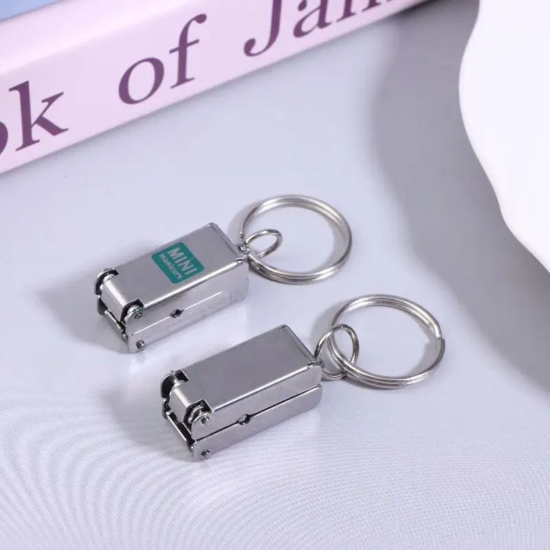 Stainless Steel Mini Nail Clipper, Nail File Function, Exquisite Foldable Nail Clipper, Portable Luggage Shape Nail Polish Tool