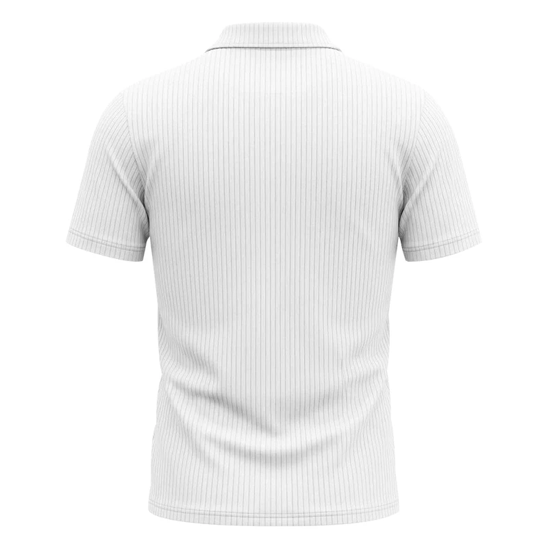 Herren 1-teiliges Gestricktes V-Ausschnitt Kurzarm Slim-Fit Atmungsaktives Eisseide Schnelltrocknendes Golf Business Casual Poloshirt – Detail 6