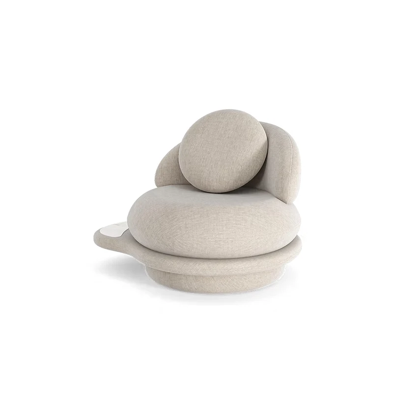 Designer-designed round rotating single sofa chair, modern fabric rotatable leisure chair, suitable for home and hotel use