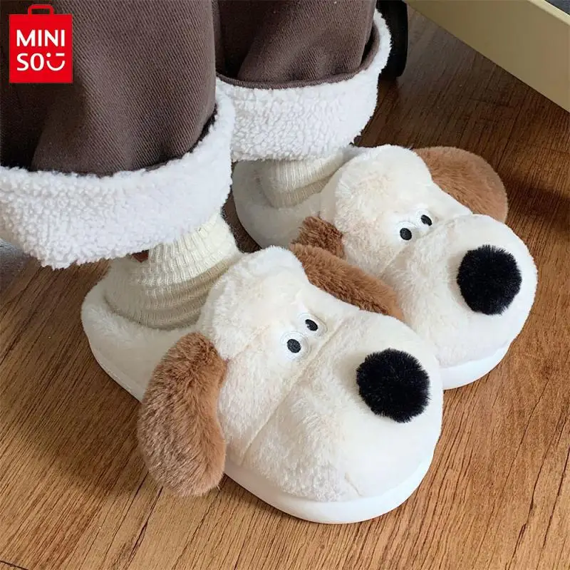 Anime Gromit Plush Cotton Slippers Cartoon Winter Couple Home Cotton Slippers New Student Dormitory Warm Slippers Birthday Gift