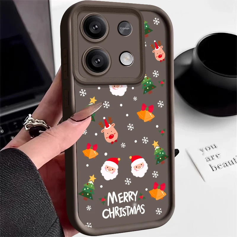 Cute Christmas Pattern Silicone Phone Case For Xiaomi Poco F6 X6 X5 M6 13T Pro Redmi Note 13 4G 10 11 12 13 Pro Plus 5G Cover