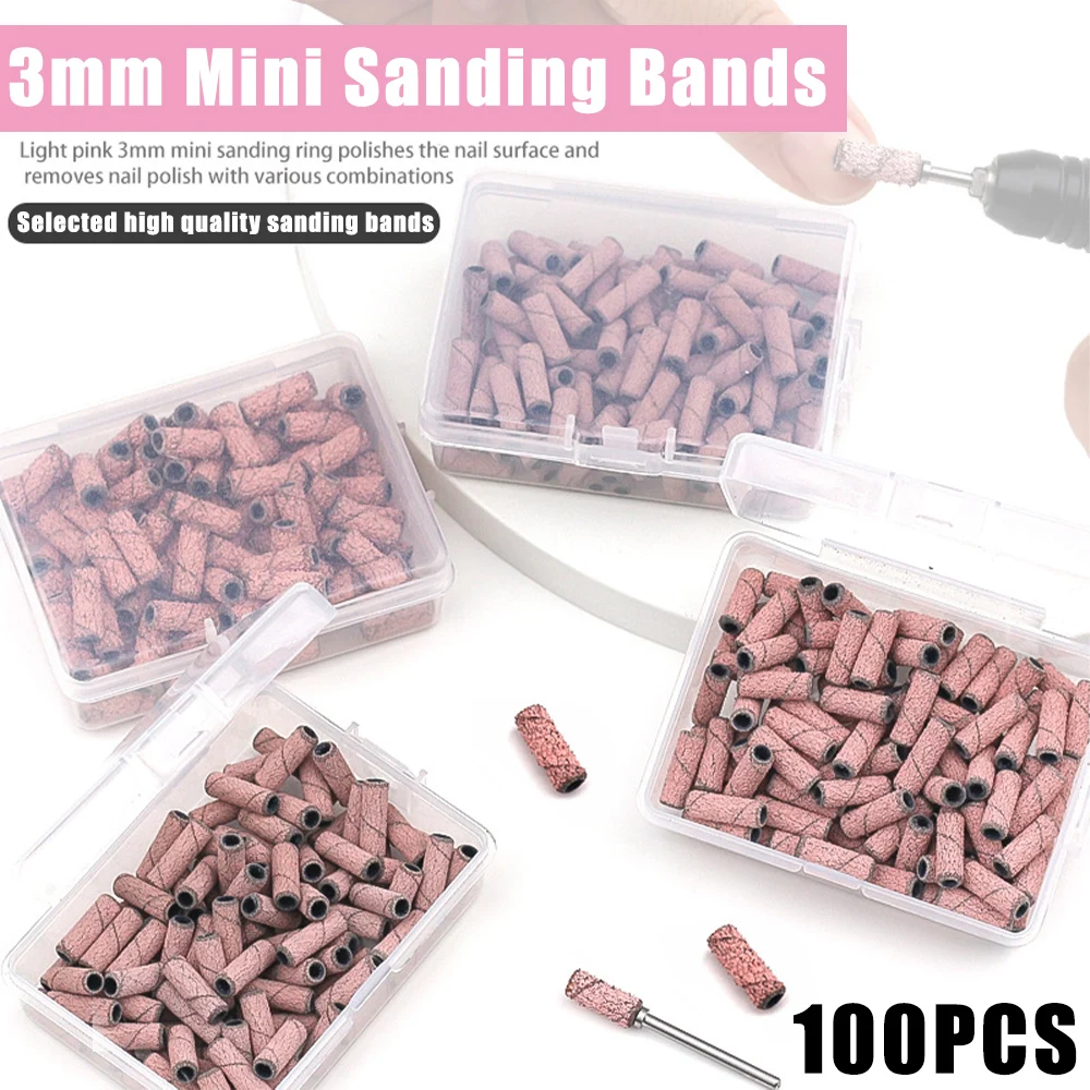 

100Pcs Nail Sanding Bands Set with Nail Drill Bits for Manicure