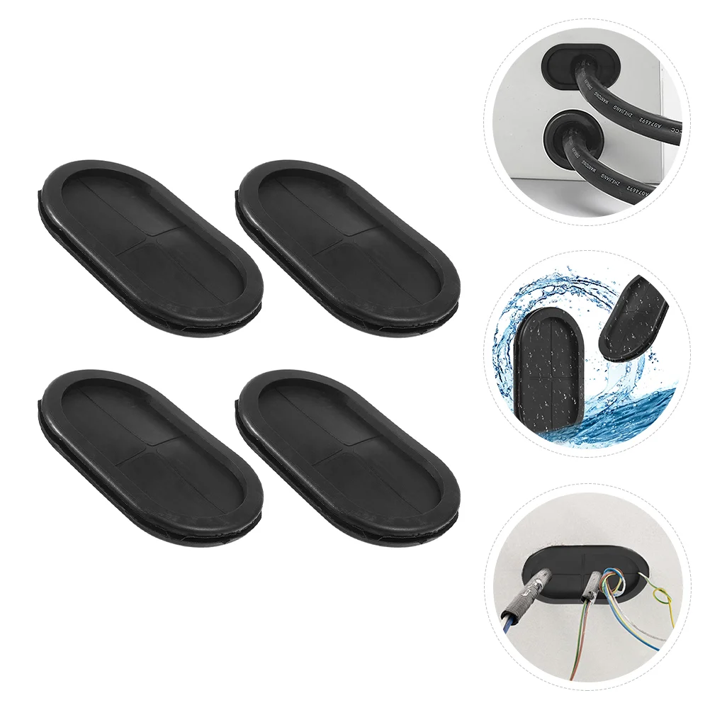 4 Pcs Oval Guard Coil The Wire Drill Hole Grommets Gasket Firewall Plug Double Sided Rubber