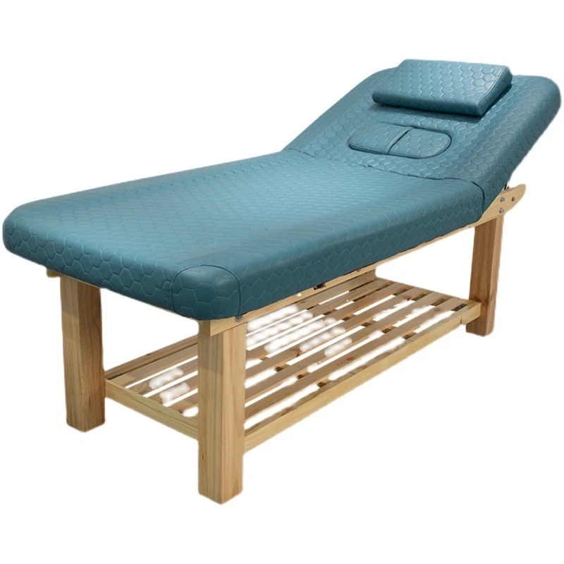 Solid Wood Facial Bed Beauty Salon Full Set Folding Body Massage Bed Massage Physiotherapy Bed