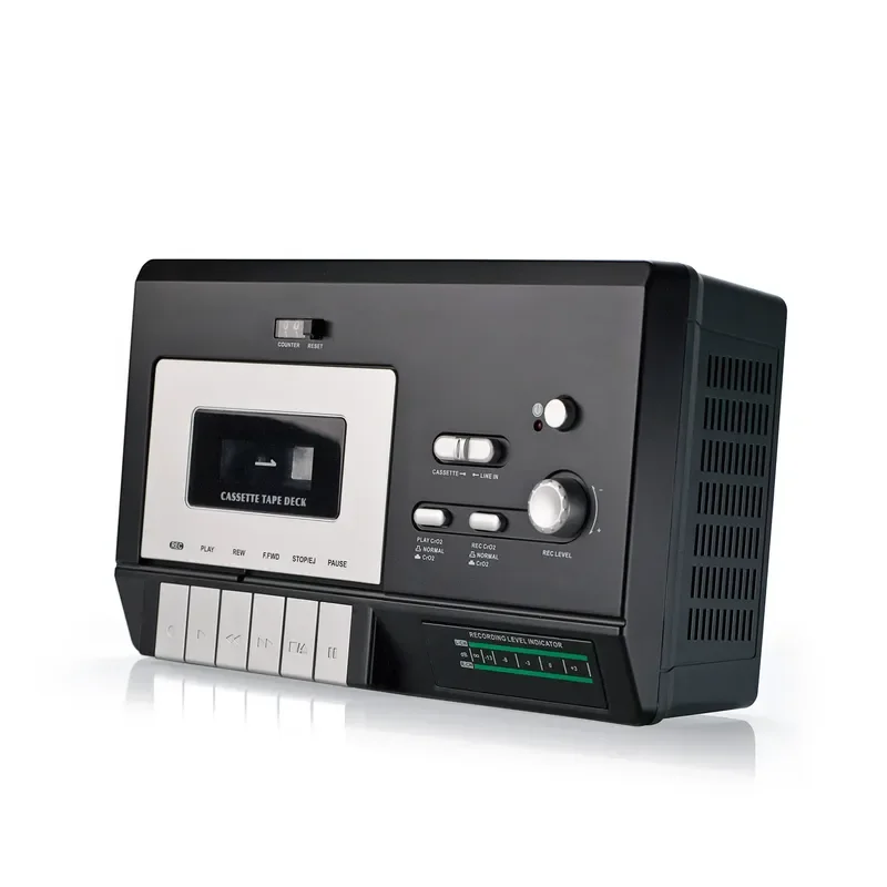 High-quality portable music system with built-in mono speaker audio cassette tape recorder player