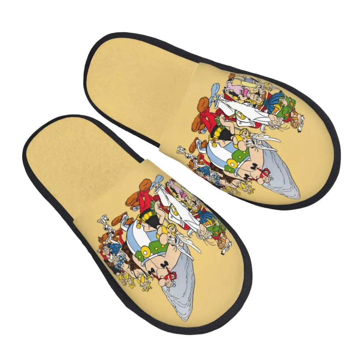 

Women Asterixed And Obelix Cartoon House Slippers Soft Warm Getafix French Anime Memory Foam Fluffy Slipper Indoor Outdoor Shoes