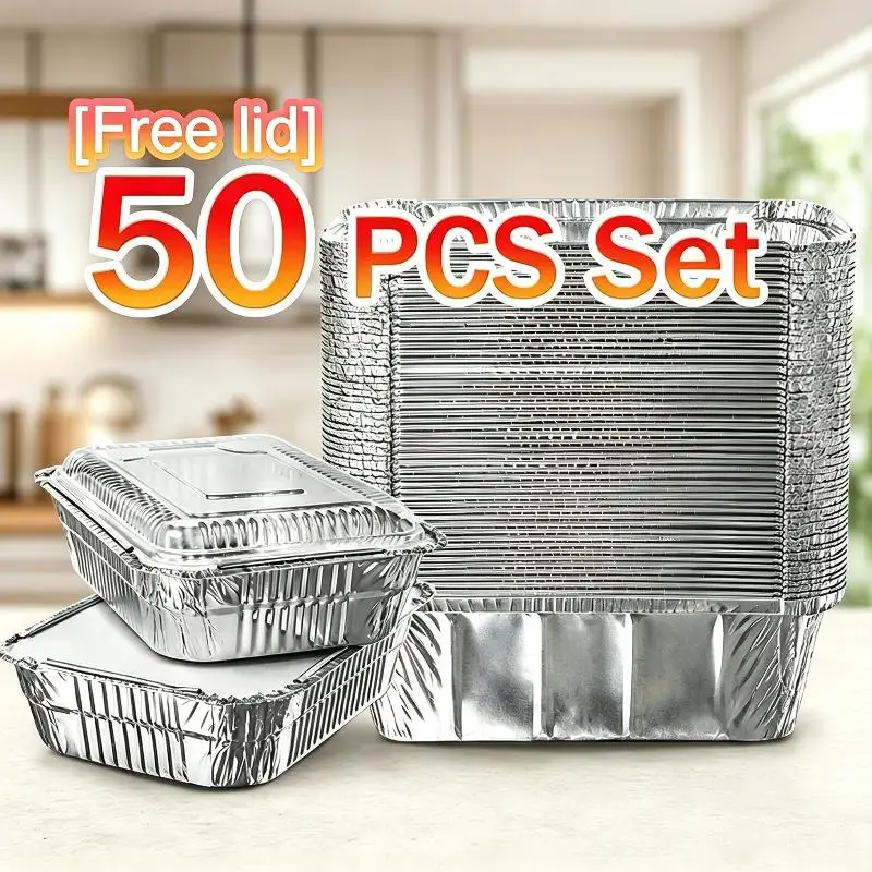 Disposable Food Grade Aluminum Foil Food Containers Perfect For Takeout Catering And Baking