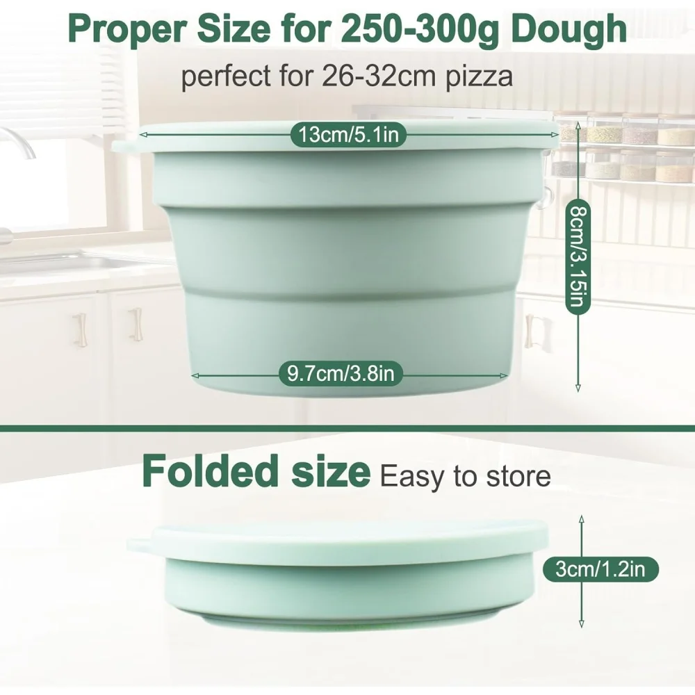 Mix Pizza Dough Box with Lid Multipurpose Foldable Non-Stick Silicone Bread Pizza Toast Fermentat Box Kitchen Baking Tools