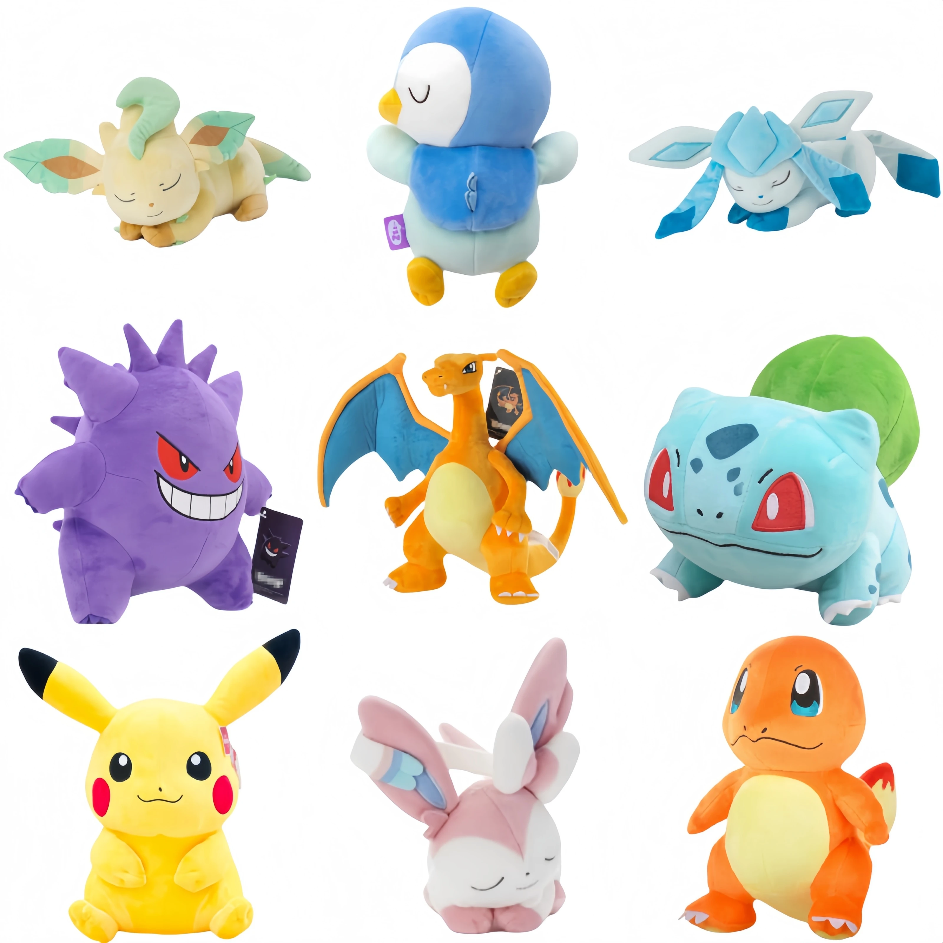 

Плюшевые вещи Pokemon, игрушка Пикачу, плюшевая кукла Чаризард, Gengar Squirtle, плюшевая кукла Sylveon Glaceon Leafeon Piplup Toys, подарок для ребенка