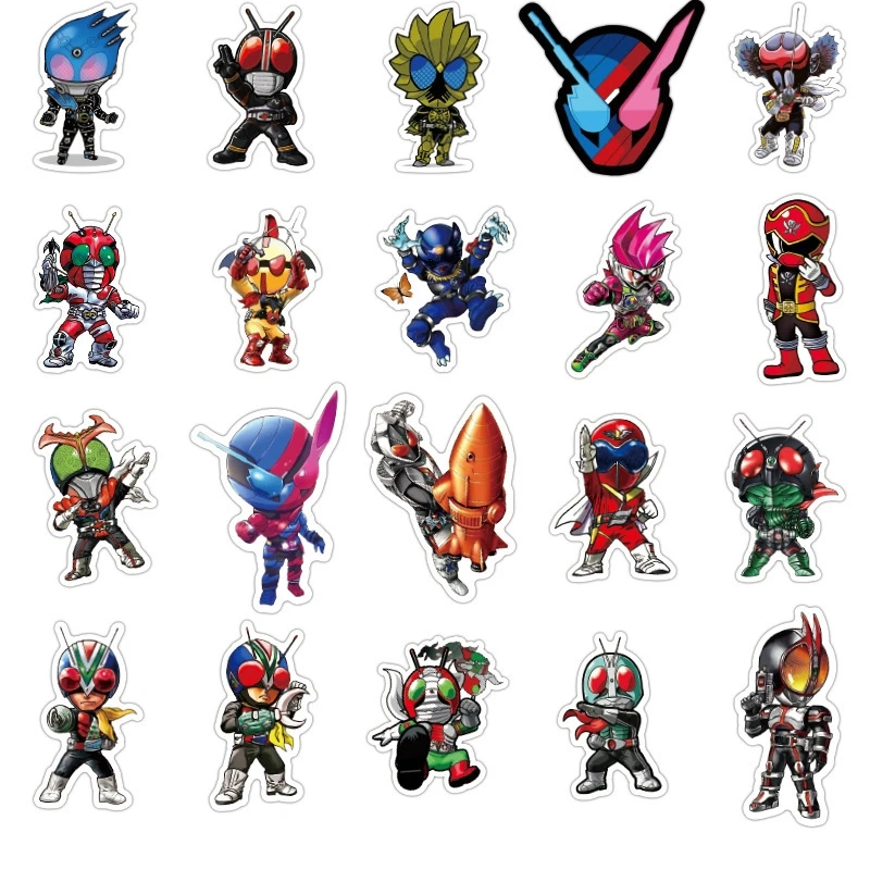 Pegatina de animación Kamen Rider, 50 piezas, papelería para equipaje, teléfono móvil, coche, Scooter, ordenador portátil, decoración para refrigerador