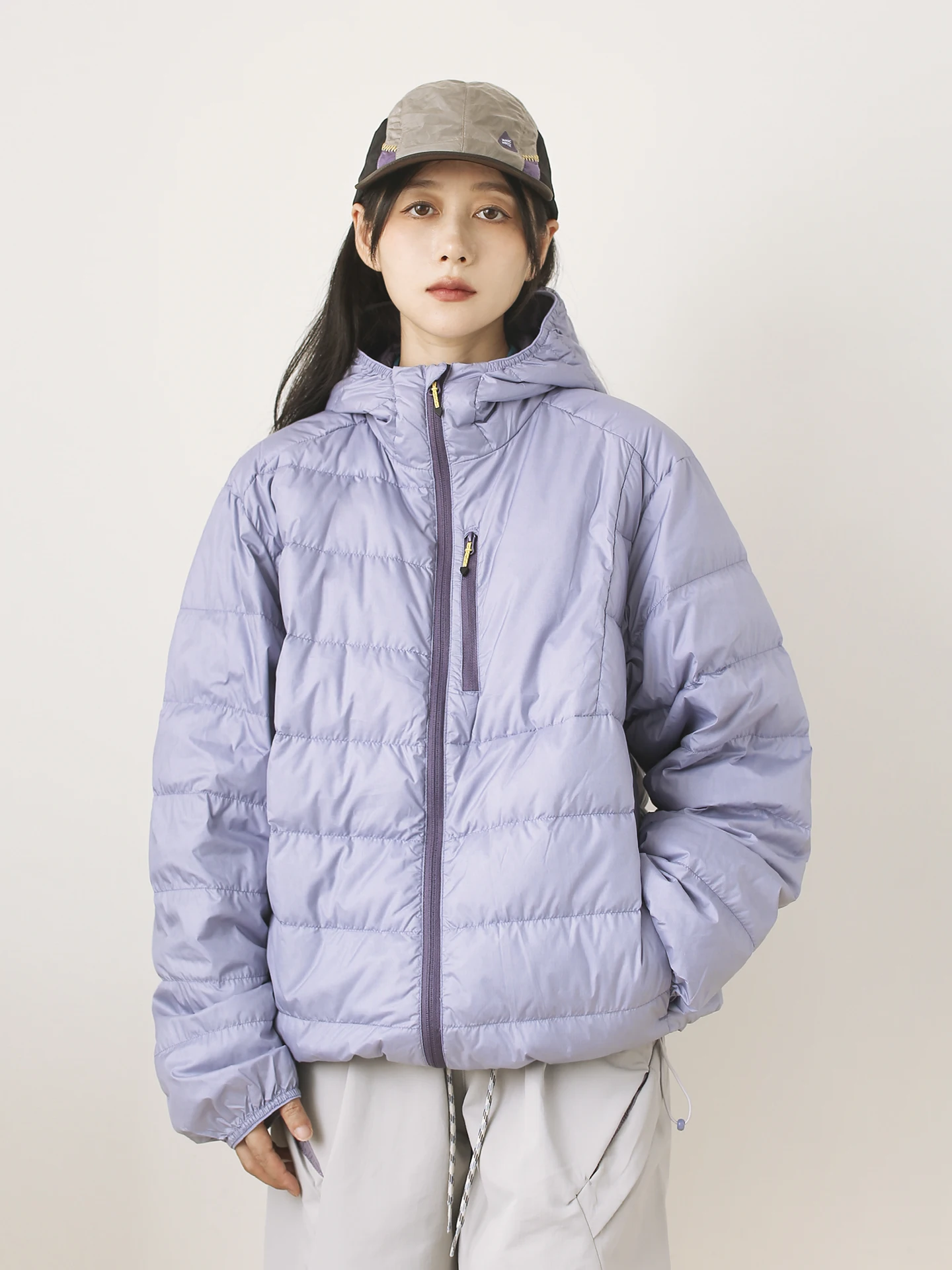 

Outdoor Lightweight Hooded Warm Jaet Winter 90 White Du down Waterproof Ribbed down Coat for Men And Women